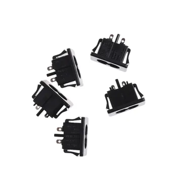 5Pcs AC250V Black Power-Inlet-Stikket til Kontrolpanelet 2,5 A IEC320 C8 han 2 Pins Indlejret 28 x 16mm