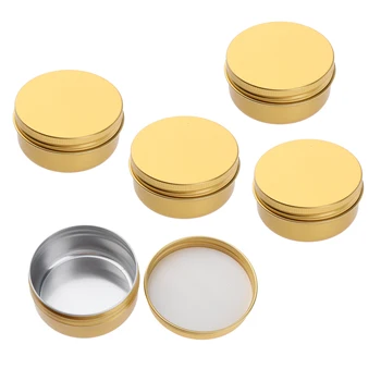 5pcs Aluminium Tom Kosmetiske Balsam, Voks Pot Jar Tin Container 50/60/100/150 ml