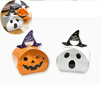 5Pcs Halloween Candy Box Papir gaveæsker Trick eller Behandle Børn Gave Græskar Ghost Slik Poser Halloween Fest Dekoration af Forbrugsstoffer