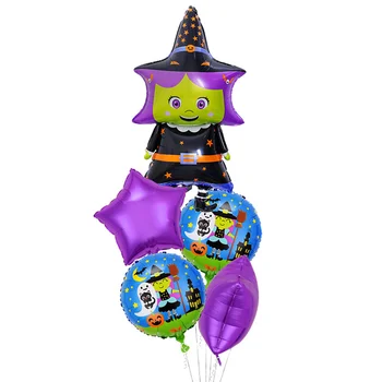 5pcs Halloween Græskar Ghost Sort Kat Kraniet Aluminium Folie Balloner For DIY Halloween Fest Tilbehør til Udsmykning Hjem Forsyninger