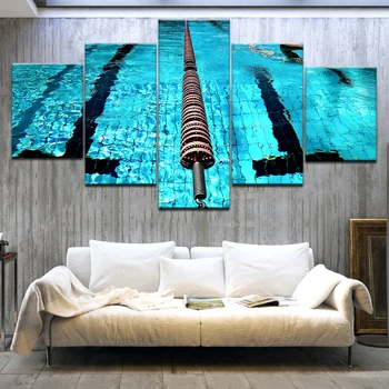 5pcs HD Udskrivning Lærred Maleri Sport Konkurrencedygtige Swimmingpool Art Group Home Decor Væg Plakat Modulære Fotos