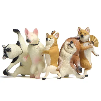 5Pcs Kawaii Dancing Hund Miniature Figurer Fe Haven Ornamenter Urtepotter Micro Landskab DIY boligindretning Håndværk