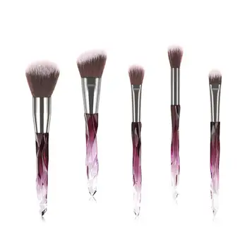 5Pcs Krystal Hvid Træ-Håndtag PurpleGold Rør Eye Makeup Børste Sæt Blomstrende Skitsere Værktøj til At Skabe Et Raffineret Look #LR1