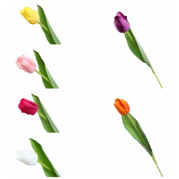 5Pcs Kunstige Blomster Latex Tulipaner Kunstige Buket Falske Blomst Brudebuket Dekorere Blomster Til Bryllup Hygge