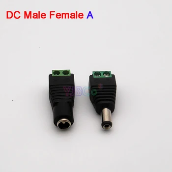 5pcs Mand Kvinde DC-Stik Gratis Svejsning / DC-Stik Stik Kabel, Ledning, Stik til LED Strømforsyning til CCTV Kamera LED Strip