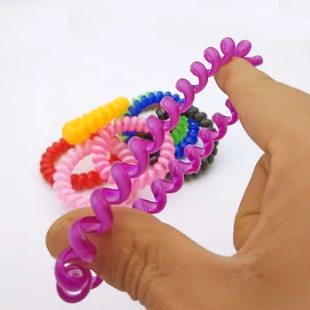 5Pcs/Masse Kvinder Hår Tilbehør Candy Farve Telefon Ledning Linje Elastisk Gummi Band Hairbands Reb For Piger Hovedbeklædning