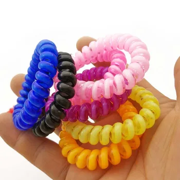 5Pcs/Masse Kvinder Hår Tilbehør Candy Farve Telefon Ledning Linje Elastisk Gummi Band Hairbands Reb For Piger Hovedbeklædning