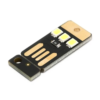 5pcs/masse Mini Pocket-Kort, USB-Power LED Nøglering Nat Lys 0,2 W USB LED Pære Book Lys Til Bærbare PC Powerbank Nat Lampe