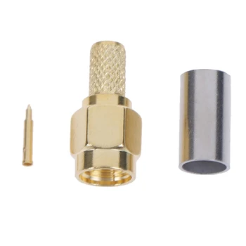5pcs/masse SMA Male Plug RF Koaksial Stik-Crimp For RG142 RG58 RG400 LMR195 RG223