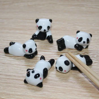 5pcs Panda Dekorative Elementer Spisepinde Rack Panda Rekvisitter Panda Legetøj til Køkken Indretning, DIY Ornament (Tilfældigt Mønster)