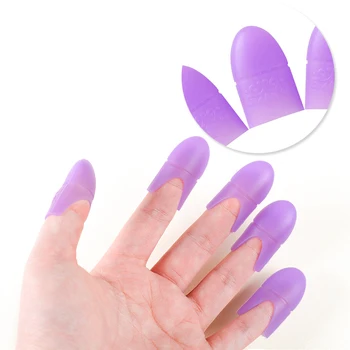 5PCS Plast Nail Art Soak Off Hætte Klip UV Gel Polish Remover Wrap Værktøj Nail Art Tips til Fingrene Lilla Manicure Værktøjer