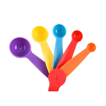 5pcs/Sæt Plastic Farverige Køkken Værktøj til Måling Måling Cup Sæt måleske Kit Multifunktions-Justerbar Bagning Værktøjer