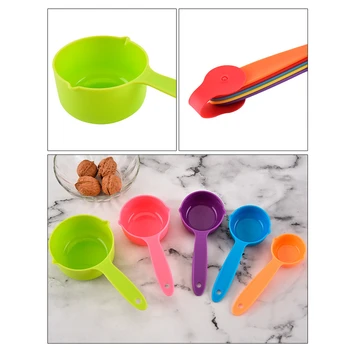 5pcs/Sæt Plastic Farverige Køkken Værktøj til Måling Måling Cup Sæt måleske Kit Multifunktions-Justerbar Bagning Værktøjer