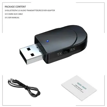 5PCS/SÆT USB Bluetooth-5,0 Lyd-Sender-Modtager, Computer, TV Adapter til Bilen USB-3,5 MM Jack med Dobbelt Output lyd-box Tilbehør