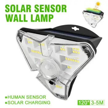 5V Udendørs Sol Lys, den Menneskelige-Sensor Væg Lampe Have med Græsplæne Lys Gårdhave Sensor Vandtæt Gade Lys Haven Indretning