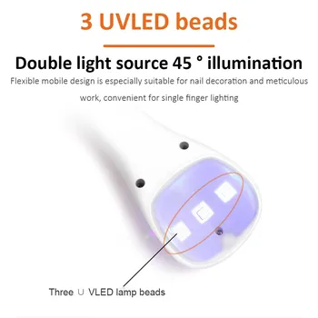 5W Bærbare Søm-Lampe LED-Lampe Håndholdte Mikro-USB-Opladning Quick-tørring Manicure Lampe Søm tørremaskine For UV-Gel Lak