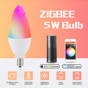 5W ZigBee Smart Pære E14 E12 LED RGB Lampe Arbejde Med Alexa/Google Startside/Intelligent Liv 85-265V Timer/Tidsplan Pære