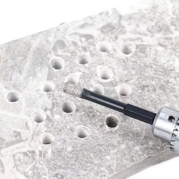 6-12mm Hex Håndtere Vakuum Loddede Diamant Tør Bor Hullet Så Cutter for Granit Marmor Keramiske Fliser, Glas Sten