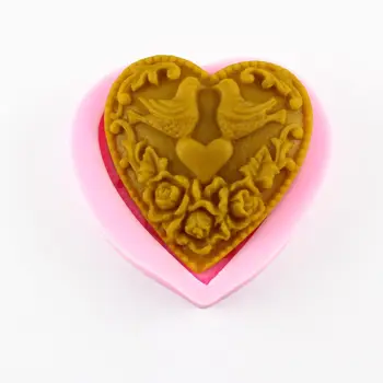 6.8*6.2*1.4 cm hjerteformede Flydende Silikone Fondant Skimmel DIY Chokolade Silikone Formen Håndlavet Sæbe Kage Skimmel