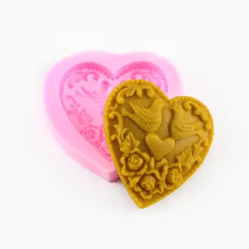 6.8*6.2*1.4 cm hjerteformede Flydende Silikone Fondant Skimmel DIY Chokolade Silikone Formen Håndlavet Sæbe Kage Skimmel