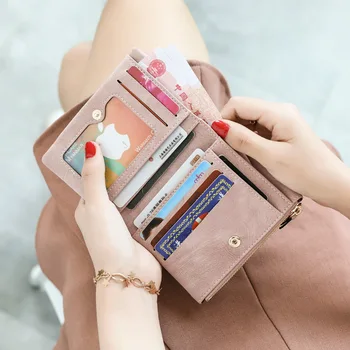 6-Farve Kvinder Dame PU Læder Tegnebøger Mode koreanske Multifunktionelle Matteret Kvindelige Kort Retro Mønt Pung-Clutch-Kort Holder