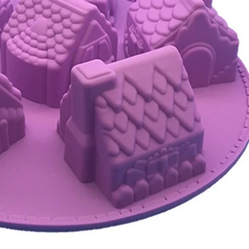 6 Lille Hus Silikone Kage Skimmel, 3D Håndlavet Chokolade Fondant Cupcake Fondant Bagning Skimmel, Bryllup Kage Værktøjer (1 STK.)