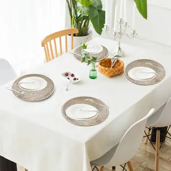 6 Stk PVC-Dækkeservietter-Udskæring Skridsikre Runde spisebord Måtter Coaster HomeTable Dekoration,Guld+Sølv
