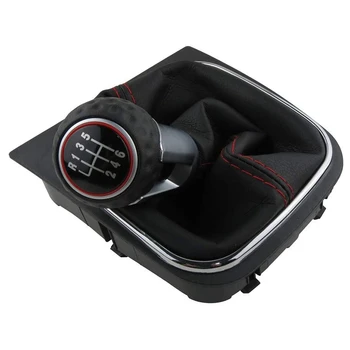 6-trins Gear Shift Knap Manchet Boot Dækker Kit Gear Shift Knappen til Golf 5 6 MK5 MK6 GTD R32 R20 2004-2013