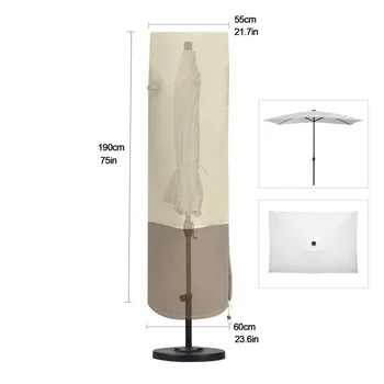 600D Paraply Dækker Parasol Møbler Dækker UV-bevis Tunge Gårdhave Udendørs Græsplæne Holdbar Regntæt Oxford Vandtæt