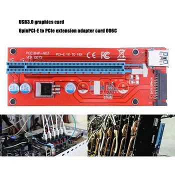 60Cm PCEI64P-N03 007S PCI-E Extender Riser-Kort PCI Express 1X Til 16X Raiser Bord USB 3.0 Kabel-Sata strømkabel