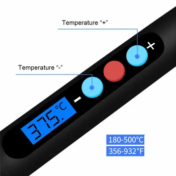 60W Elektrisk loddekolbe Pen Pistol Justerbar Temperatur Digital LCD Display, der Hurtigt Varme Lodning Svejsning Af 180 ℃ -500 ℃
