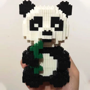 68243 Lille Panda Mursten DIY Forsamling Panda Mini-byggeklodser Dyr Serie Model Mursten Børn Fødselsdag Gaver Legetøj 390Pcs