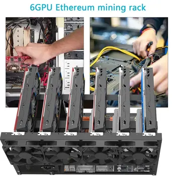 6GPU Åbne Ethereum Minedrift Rack Let At Installere Tilbehør, Værktøj Robust Struktur Ramme Bagning Lak Håndværk