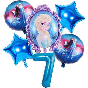 6stk Disney Frosne Prinsesse Børns Legetøj Helium-Ballon Aluminium Folie Antal Ballon Fødselsdag Dekoration Baby Shower