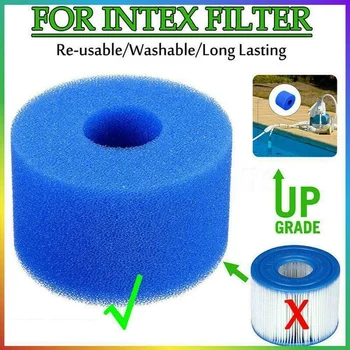 6stk for Intex Ren Spa-Genanvendelige Vaskbart Skum Spabad Filter Cartridge Type S1