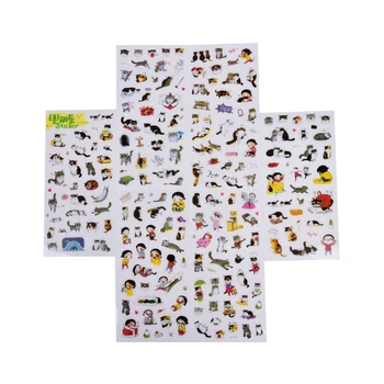 6stk/Pack sød sort og hvid kat foto album dekorative klistermærker, Kreative gennemsigtig PVC klistermærker børn DIY-toy