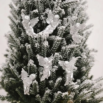 6stk/pakke julepynt Ornamenter Xmas Tree Kreative Engleagtige Dukke Vedhæng Hjem Scene Layout Indretning Hængende Rekvisitter