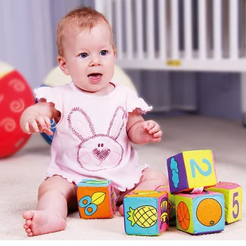 6stk/set Bomuld Baby Multifunktion Bløde Magiske Klokke Rasle Blokerer For Børn Læring Og Pædagogisk Legetøj Gaver