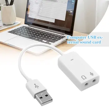 7.1 Eksterne USB lydkort til bærbar computer, USB-stik 3,5 mm hovedtelefoner audio-adapter med kabel mikrofon, lydkort egnet