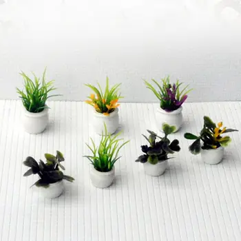 7 Dukkehus Miniature Pot Blomster Landskab DIY Sand Tabel Anlægget Model