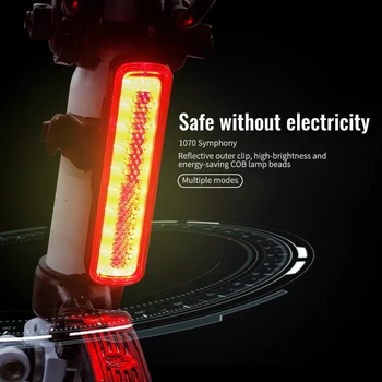 7 Farver 14 Belysning Tilstande Ipx6 Vandtæt Bil Lys Cykel baglygte LED Sikkerhed Advarsel USB-Genopladelige COB Lampe Perler
