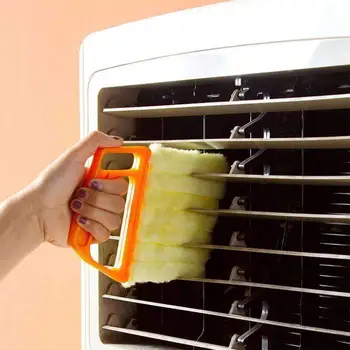 7 Finger Drys Renere Værktøj Nyttigt Microfiber Vindue Børste Klimaanlægget Cleaner Med Vaskbart Persienne Klinge Rengøring