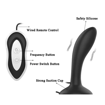 7 Frekvens Prostata Massage Mellemkødet Stimulation Butt Plug med sugekop Ekstern Anal Vibrator Sex Legetøj til Mænd Homoseksuelle Par