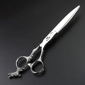 7 inch silver dragon håndtere hår skære saks frisør-høj kvalitet Japan 440C frisør sakse