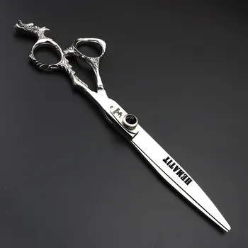 7 inch silver dragon håndtere hår skære saks frisør-høj kvalitet Japan 440C frisør sakse