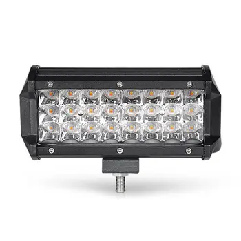 72W 7inch Tredobbelt Række LED Lys Bar Dual Farve 12V 24V LED Spot Beam Lampe til ATV