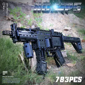 783pcs High-tech Kanoner byggesten Motoriseret MP5 Maskinpistol Model Mursten PUBG Militære SWAT Våben Legetøj for Børn