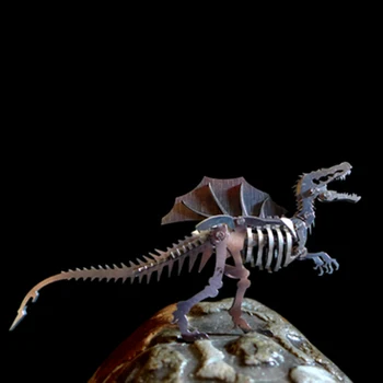7modeller DIY Rustfrit Stål Puslespil Dinosaurer Model Metal Montering Puslespil Forsamling Model Kits Børn Gift - Spinosaurus