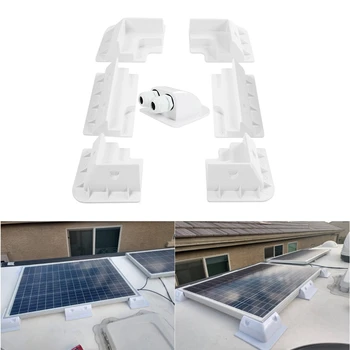 7PCS ABS Solar Panel Beslag Kit Campingvogn, Autocamper RV Båd Køretøj Tag Mount Sol yrelsen Hjørne Side Monteringsbeslag