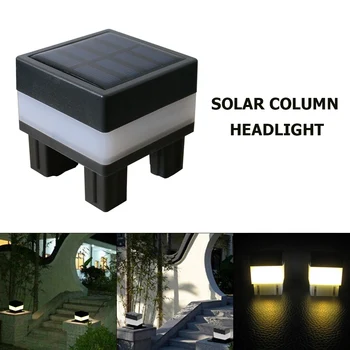 7x7cm Kvadrat Sol-Drevne LED Vandtæt Søjle Hegn Lys Udendørs Indlæg Loft Lampe i Aluminium Kolonne Hvid Varm Lampe
